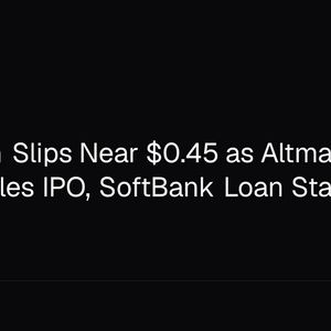 Worldcoin Slips Near $0.45 as Altman's OpenAI Files IPO, SoftBank Loan Stalls 8%