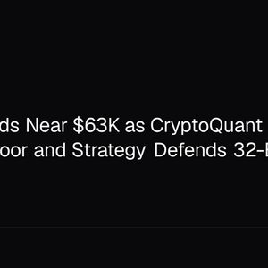 Bitcoin Holds Near $63K as CryptoQuant Eyes $53,600 Floor and Strategy Defends 32-BTC Sale