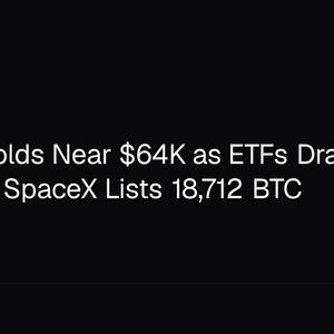 Bitcoin Holds Near $64K as ETFs Draw $85.85M, SpaceX Lists 18,712 BTC
