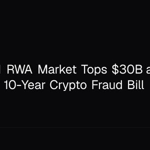 Tokenized RWA Market Tops $30B as Brazil Advances 10-Year Crypto Fraud Bill