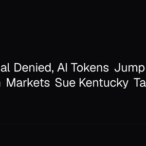 SBF Appeal Denied, AI Tokens Jump 21% as Prediction Markets Sue Kentucky Tax