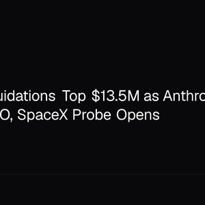 Crypto Liquidations Top $13.5M as Anthropic Export Ban Hits IPO, SpaceX Probe Opens