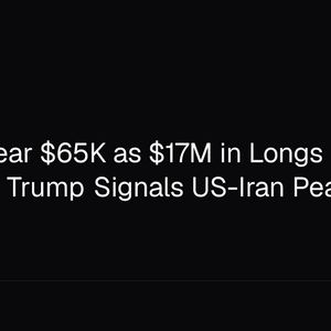 Bitcoin Near $65K as $17M in Longs Liquidate, Trump Signals US-Iran Peace Deal