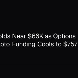 Bitcoin Holds Near $66K as Options OI Tops $34B, Crypto Funding Cools to $757M