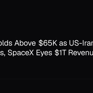 Bitcoin Holds Above $65K as US-Iran Peace Deal Nears, SpaceX Eyes $1T Revenue