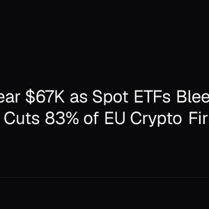 Bitcoin Near $67K as Spot ETFs Bleed $316M and MiCA Cuts 83% of EU Crypto Firms
