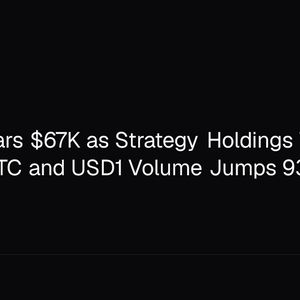 Bitcoin Nears $67K as Strategy Holdings Top 846,000 BTC and USD1 Volume Jumps 93%