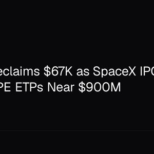 Bitcoin Reclaims $67K as SpaceX IPO Raises $75B, HYPE ETPs Near $900M