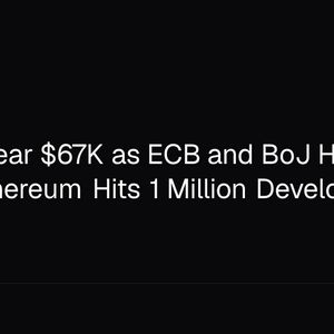 Bitcoin Near $67K as ECB and BoJ Hike Rates, Ethereum Hits 1 Million Developers