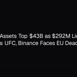 Tokenized Assets Top $43B as $292M Liquidated, USD1 Enters UFC, Binance Faces EU Deadline