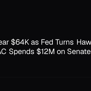 Bitcoin Near $64K as Fed Turns Hawkish, Crypto PAC Spends $12M on Senate Race