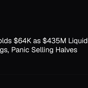 Bitcoin Holds $64K as $435M Liquidations Flush Longs, Panic Selling Halves