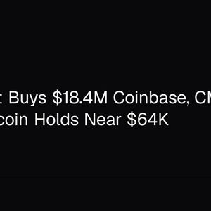 Ark Invest Buys $18.4M Coinbase, CME to Sue CFTC, Bitcoin Holds Near $64K
