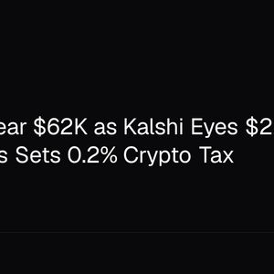 Bitcoin Near $62K as Kalshi Eyes $22B IPO and Illinois Sets 0.2% Crypto Tax