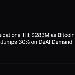 Crypto Liquidations Hit $283M as Bitcoin Holds $62K, TAO Jumps 30% on DeAI Demand