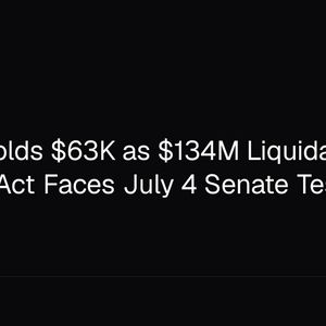 Bitcoin Holds $63K as $134M Liquidated, CLARITY Act Faces July 4 Senate Test