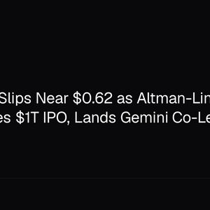 Worldcoin Slips Near $0.62 as Altman-Linked OpenAI Eyes $1T IPO, Lands Gemini Co-Lead