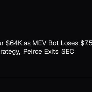 Bitcoin Near $64K as MEV Bot Loses $7.5M, Saylor Defends Strategy, Peirce Exits SEC