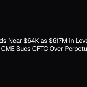 Bitcoin Holds Near $64K as $617M in Leverage Liquidates, CME Sues CFTC Over Perpetuals