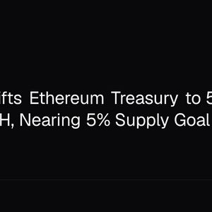 Bitmine Lifts Ethereum Treasury to 5.70 Million ETH, Nearing 5% Supply Goal