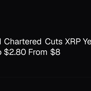 Standard Chartered Cuts XRP Year-End Target to $2.80 From $8