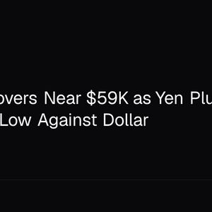 Bitcoin Hovers Near $59K as Yen Plunges to Decades-Low Against Dollar