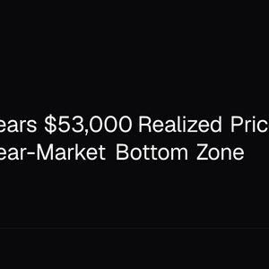 Bitcoin Nears $53,000 Realized Price, a Classic Bear-Market Bottom Zone