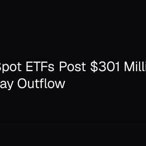 Bitcoin Spot ETFs Post $301 Million Single-Day Outflow