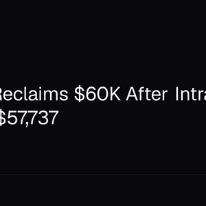 Bitcoin Reclaims $60K After Intraday Slide to $57,737