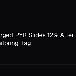 Vulcan Forged PYR Slides 12% After Binance Adds Monitoring Tag