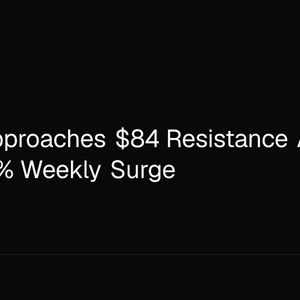 Solana Approaches $84 Resistance After Nearly 13% Weekly Surge