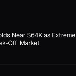 Bitcoin Holds Near $64K as Extreme Fear Grips a Risk-Off Market
