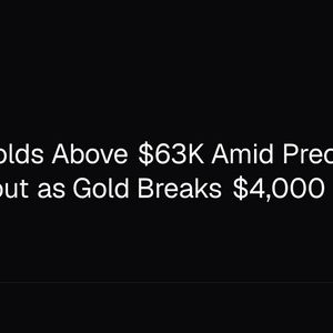 Bitcoin Holds Above $63K Amid Precious-Metals Rout as Gold Breaks $4,000