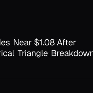 XRP Trades Near $1.08 After Symmetrical Triangle Breakdown