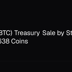 Bitcoin (BTC) Treasury Sale by Strategy Totals 1,638 Coins