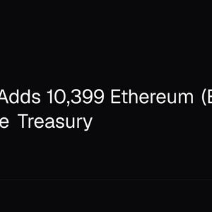 Bitmine Adds 10,399 Ethereum (ETH) to Corporate Treasury