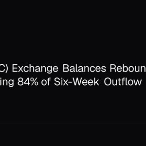 Bitcoin (BTC) Exchange Balances Rebound 28K Coins, Erasing 84% of Six-Week Outflow