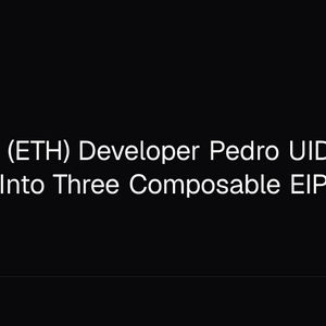 Ethereum (ETH) Developer Pedro UID Splits EIP-8130 Into Three Composable EIPs
