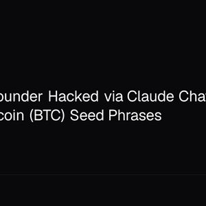 Refi Hub Founder Hacked via Claude Chat Link That Sought Bitcoin (BTC) Seed Phrases