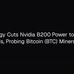 Luxor Energy Cuts Nvidia B200 Power to 25% in 0.5 Seconds, Probing Bitcoin (BTC) Miners' Grid Role