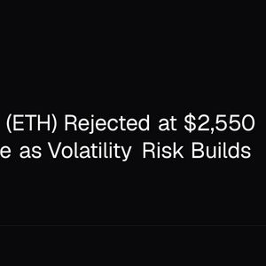 Ethereum (ETH) Rejected at $2,550 Resistance as Volatility Risk Builds