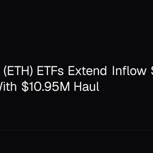 Ethereum (ETH) ETFs Extend Inflow Streak to 12 Days With $10.95M Haul