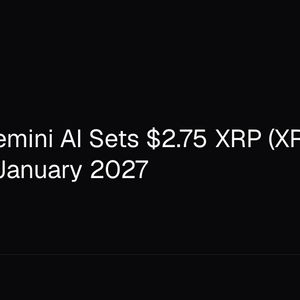 Google Gemini AI Sets $2.75 XRP (XRP) Base Case for January 2027