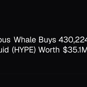 Anonymous Whale Buys 430,224 Hyperliquid (HYPE) Worth $35.1M