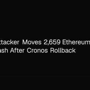 Tectonic Attacker Moves 2,659 Ethereum (ETH) to Tornado Cash After Cronos Rollback