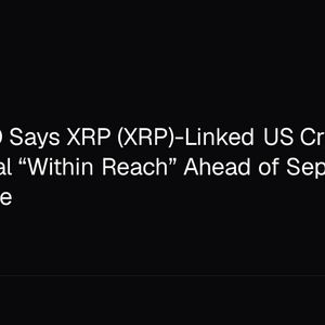 Ripple CEO Says XRP (XRP)-Linked US Crypto-Capital Goal “Within Reach” Ahead of Sept. 15 Senate Vote