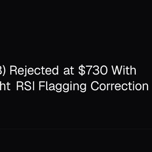 BNB (BNB) Rejected at $730 With Overbought RSI Flagging Correction Risk