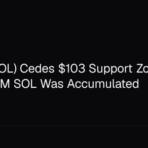 Solana (SOL) Cedes $103 Support Zone Where 39M SOL Was Accumulated