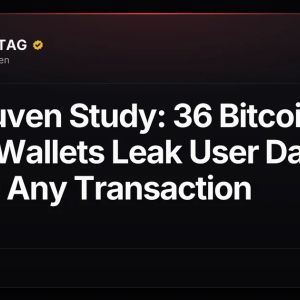 KU Leuven Study: 36 Bitcoin (BTC) Wallets Leak User Data Before Any Transaction