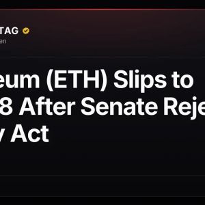 Ethereum (ETH) Slips to $2,388 After Senate Rejects Clarity Act